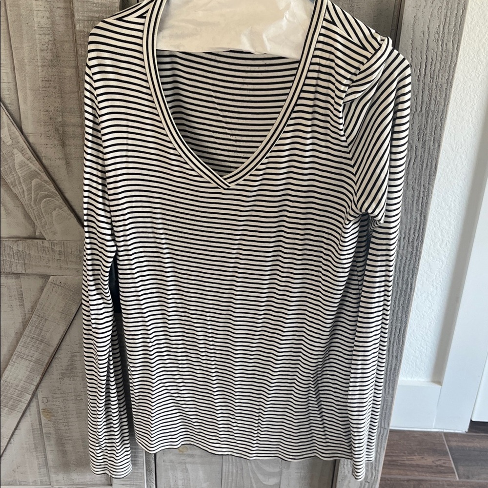 Tall ladies! Amalli Talli Black and White Striped Long Sleeve Top